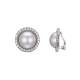 Witte kunst parel oorclips met een strass rand rondom