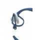 Ronde blauwe creool oorclips met bewerkte rand