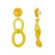 Gele lange oorclips met 2 ovale hangers