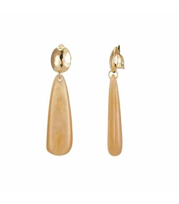 Elegante Beige Oorclips met Goud Accent - Must-have Accessoire