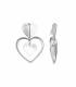 Zilverkleurige oorclips met hanger in de vorm van een hart