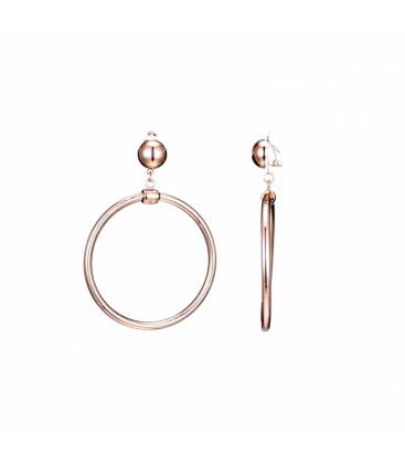 Rose gold oorclips met ronde hanger