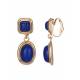 Blauwe oorclips met een goudkleurige rand