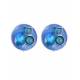 Oorclips blauw met steentjes