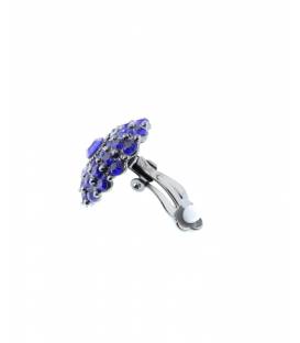 Oorclips Blauwe glassteentjes Luxe sieraden