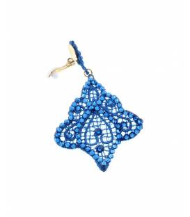 Oorclips met blauwe stof Stijlvolle sieraden Elegante oorclips