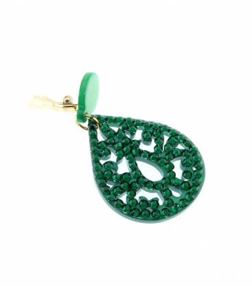 Oorclips motief hanger Groene steentjes Elegant stijlvol