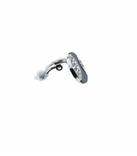 Oorclips zwarte stras steentjes Elegant design